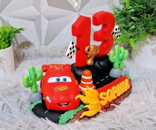 Topo Relâmpago Mc Queen Carros em Biscuit