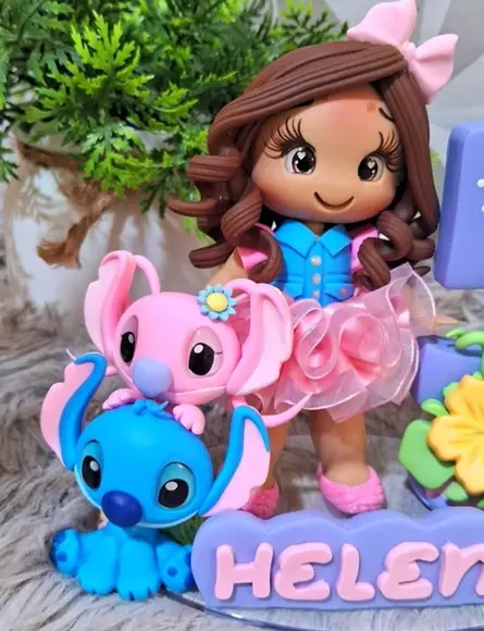 Topo Stitch e Angel em Biscuit