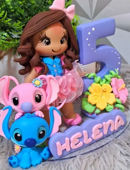 Topo Stitch e Angel em Biscuit