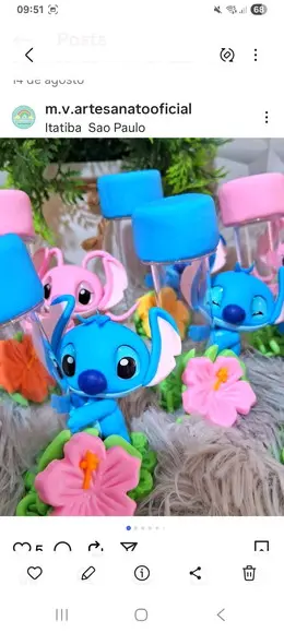 Tubetes Stitch ou Angel em Biscuit