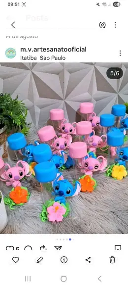 Tubetes Stitch ou Angel em Biscuit