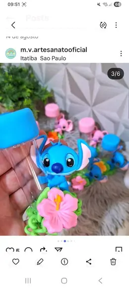 Tubetes Stitch ou Angel em Biscuit