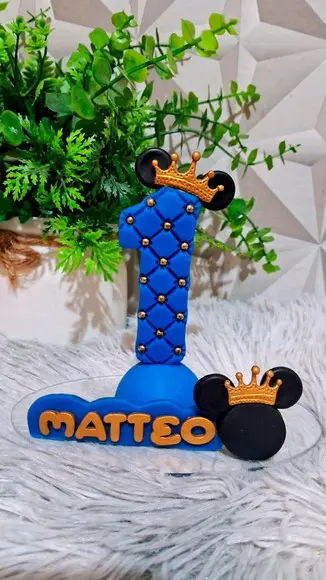 Vela Mickey Realeza em Biscuit l