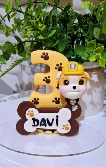 Vela Patrulha Canina Rubble em Biscuit