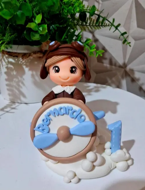 Topo Aviador / volta ao mundo em biscuit