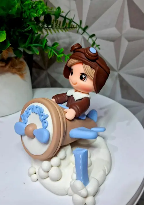Topo Aviador / volta ao mundo em biscuit