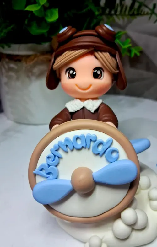 Topo Aviador / volta ao mundo em biscuit