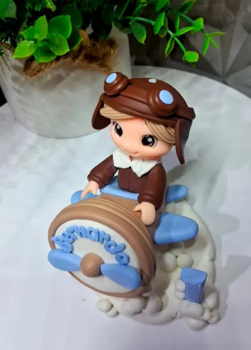 Topo Aviador / volta ao mundo em biscuit