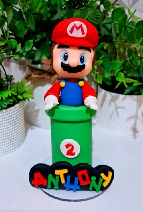 Vela Super Mario ou Luigi em Biscuit