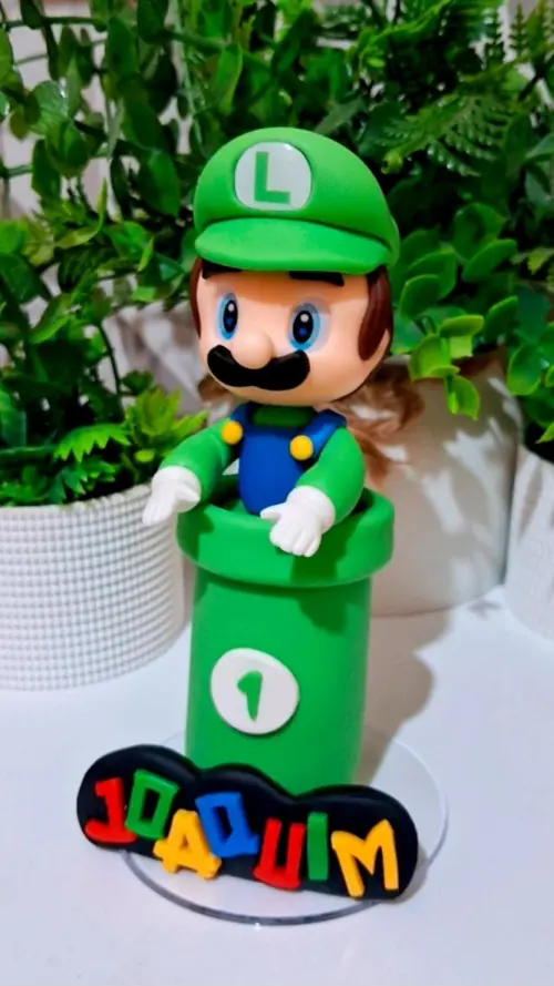 Vela Super Mario ou Luigi em Biscuit