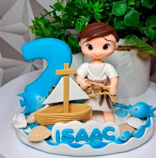 Topo Biblico José Pescador de homens em biscuit