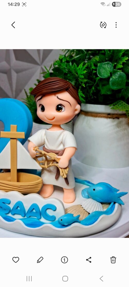 Topo Biblico José Pescador de homens em biscuit