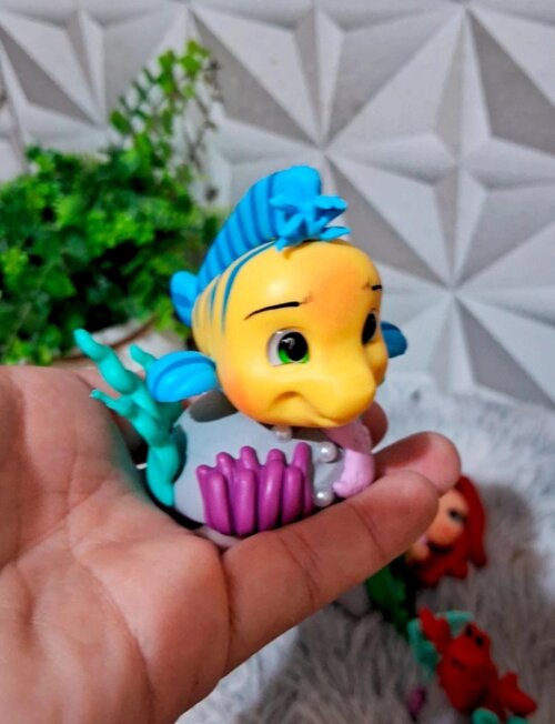 Kit de Aplique turma Sereia Ariel em Biscuit