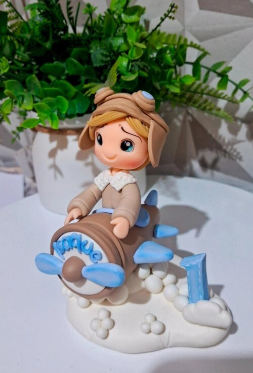 Topo Aviador / volta ao mundo em biscuit