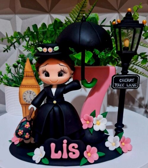 Topo Mary Poppins em biscuit