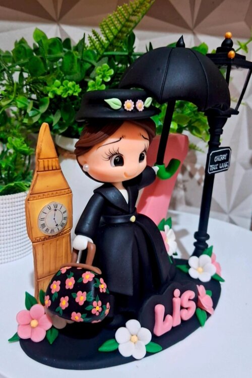 Topo Mary Poppins em biscuit