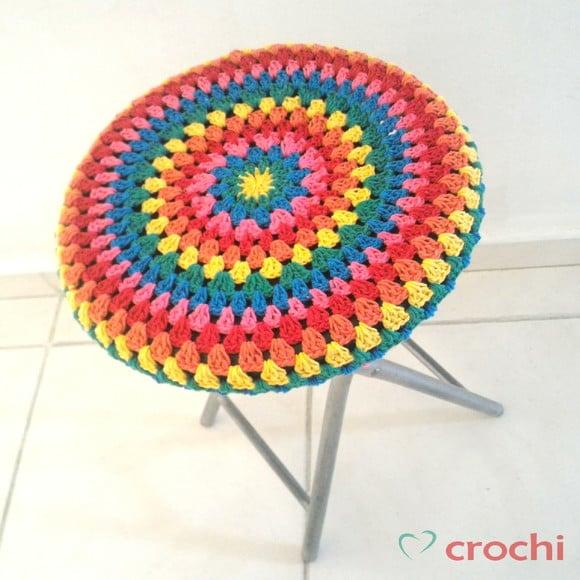 Capinha de Banqueta em Crochê - Colorful
