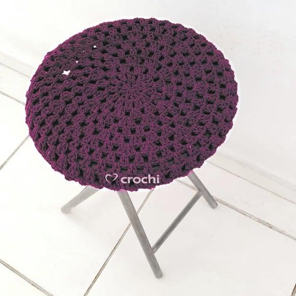 Capinha de Banqueta em Crochê - Magenta