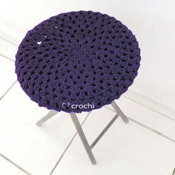 Capinha de Banqueta em Crochê - Roxo