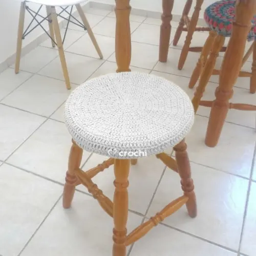 Capinha de Banqueta em Crochê - Branco 2