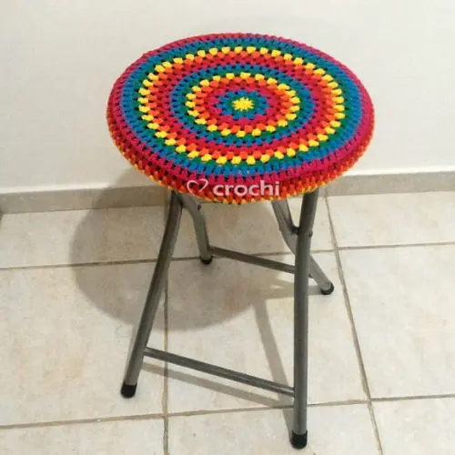 Capinha de Banqueta em Crochê - Colorful 4