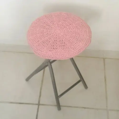Capinha de Banqueta em Crochê - Rosa Bebê 2