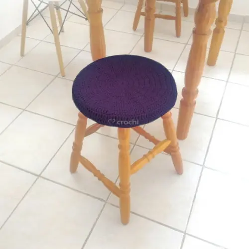 Capinha de Banqueta em Crochê - Roxo 2
