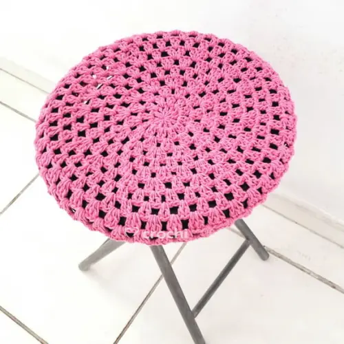 Capinha de Banqueta em Crochê - Rosa