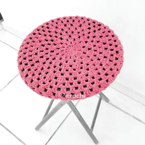 Capinha de Banqueta em Crochê - Melancia