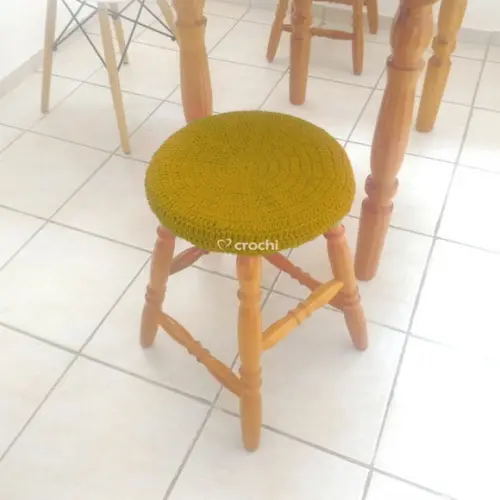 Capinha de Banqueta em Crochê - Mostarda 2