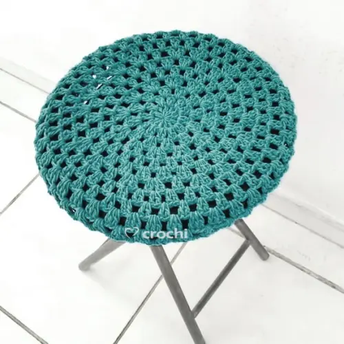 Capinha de Banqueta em Crochê - Verde Água Escuro