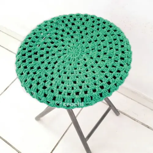 Capinha de Banqueta em Crochê - Verde Bandeira
