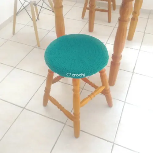 Capinha de Banqueta em Crochê - Verde Água Escuro 2