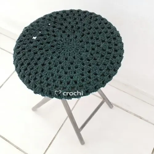 Capinha de Banqueta em Crochê - Verde Musgo