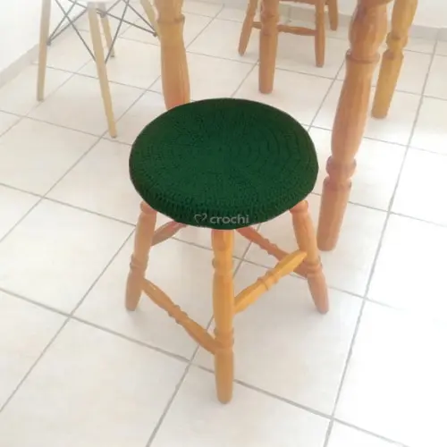Capinha de Banqueta em Crochê - Verde Musgo 2