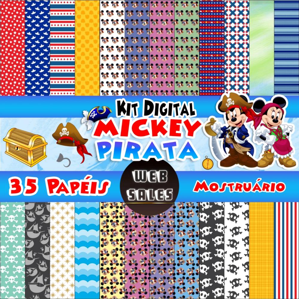 Kit Digital Mickey Pirata