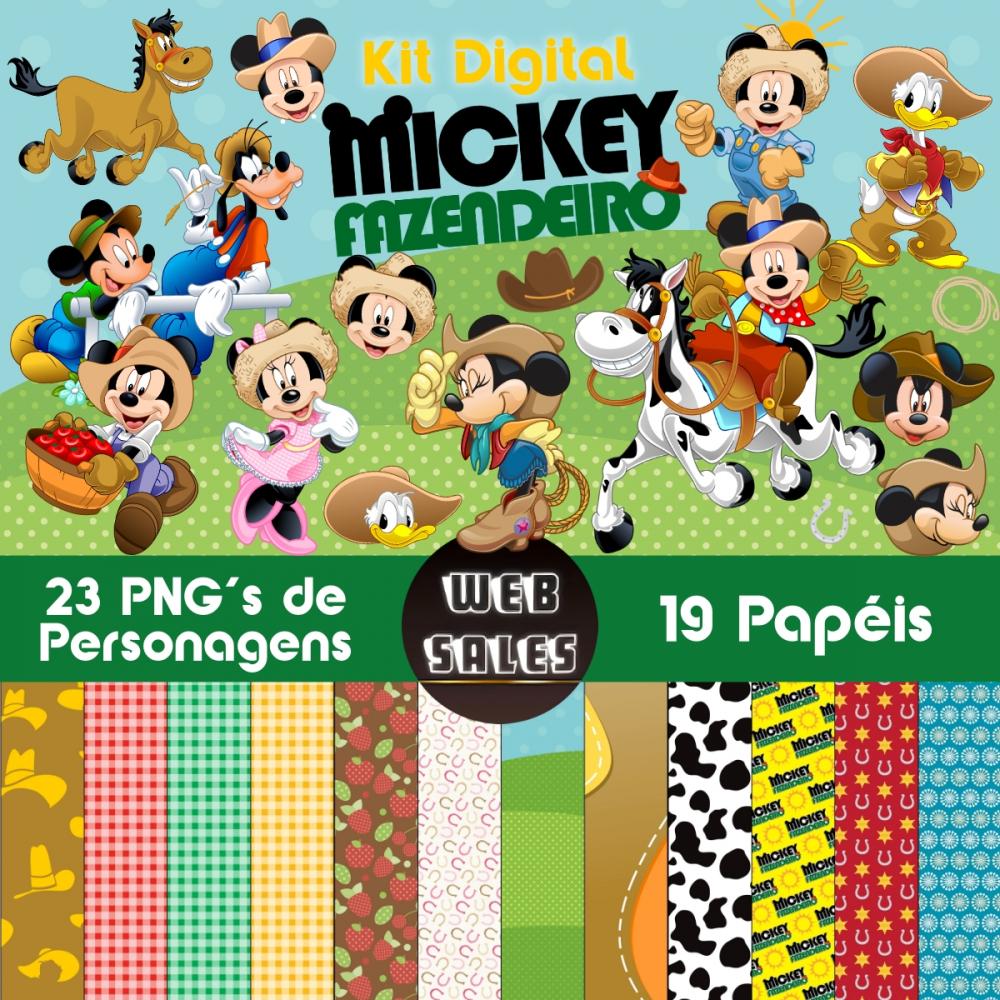 Kit Digital Mickey Fazendeiro