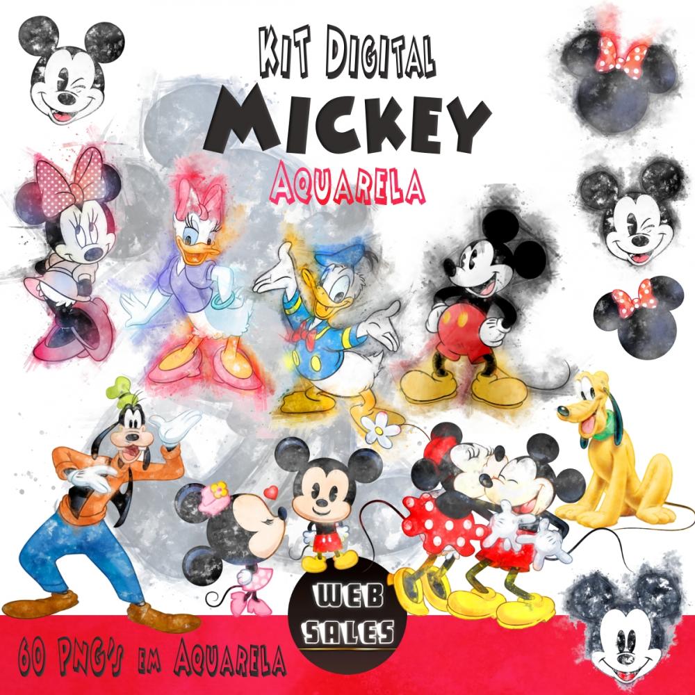 Kit Digital Mickey - Aquarela