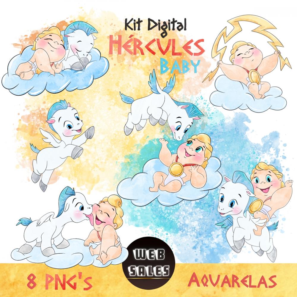 Kit Digital Hércules Baby - Aquarela