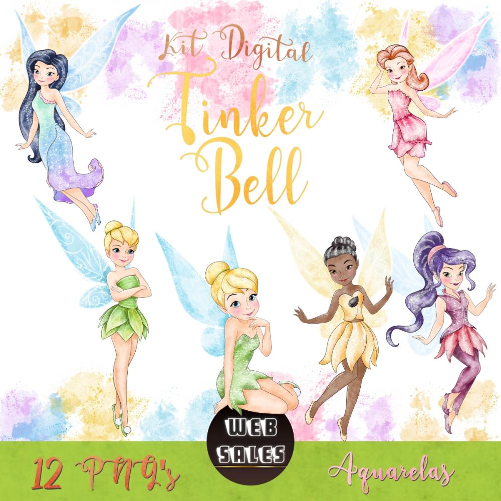 Kit Digital Tinker Bell- Aquarela