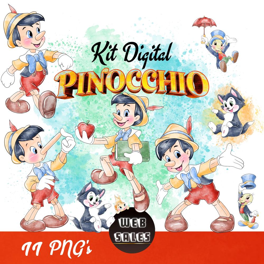 Kit Digital Pinóquio - Aquarela