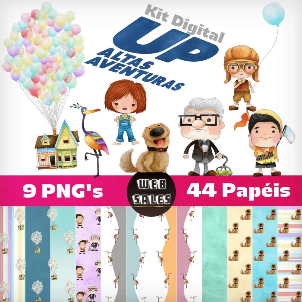 Kit Digital Up Altas Aventuras - Aquarela