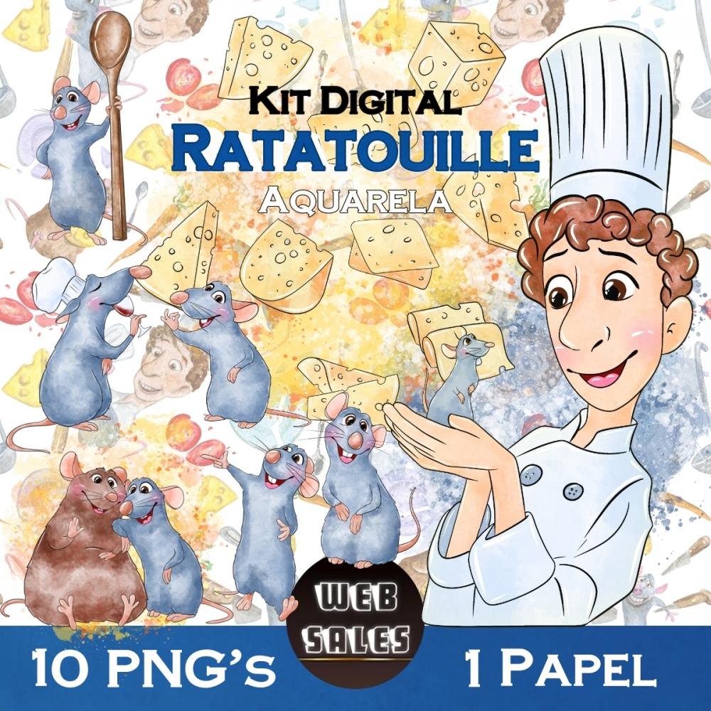Kit Digital Ratatouille - Aquarela