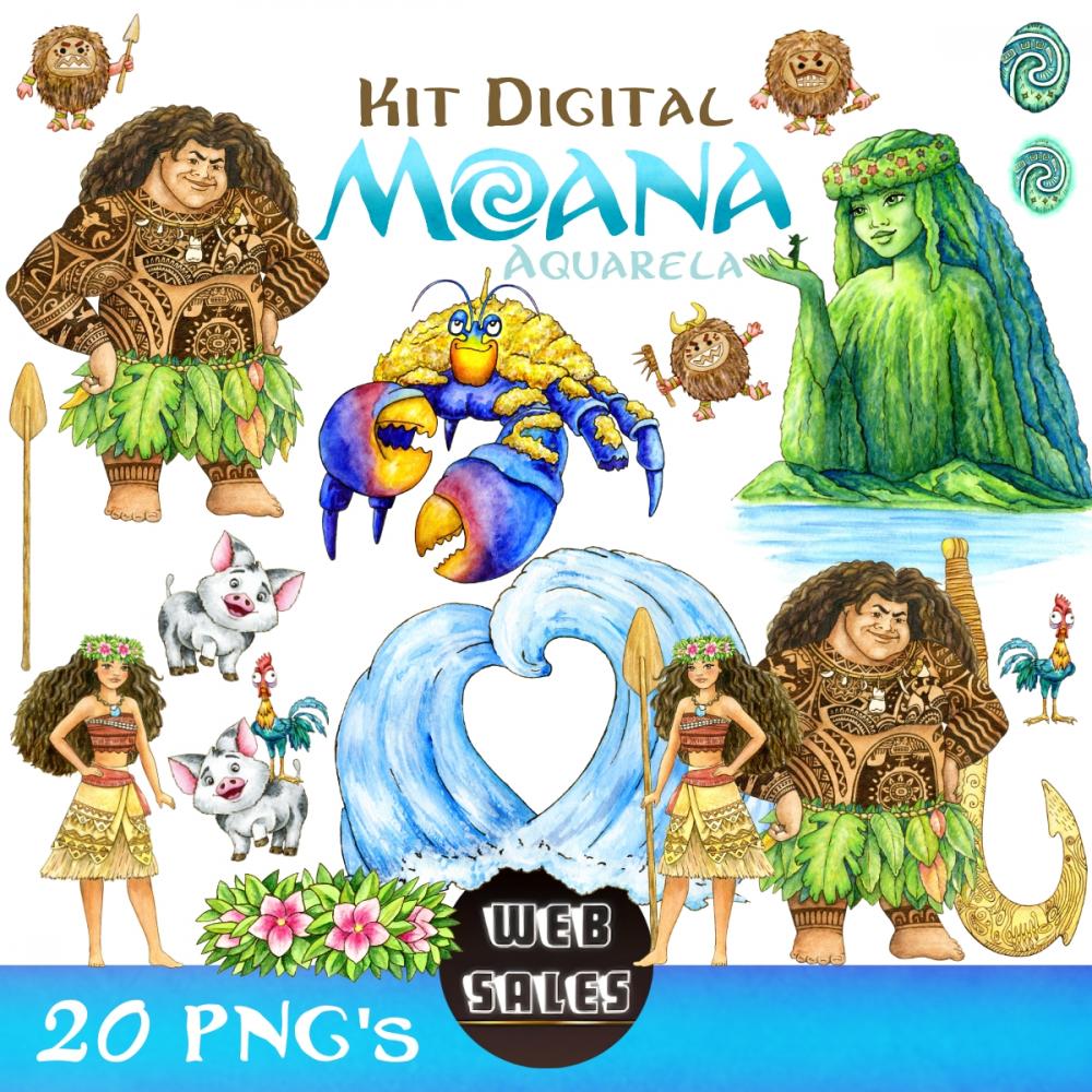 Kit Digital Moana - Aquarela #01