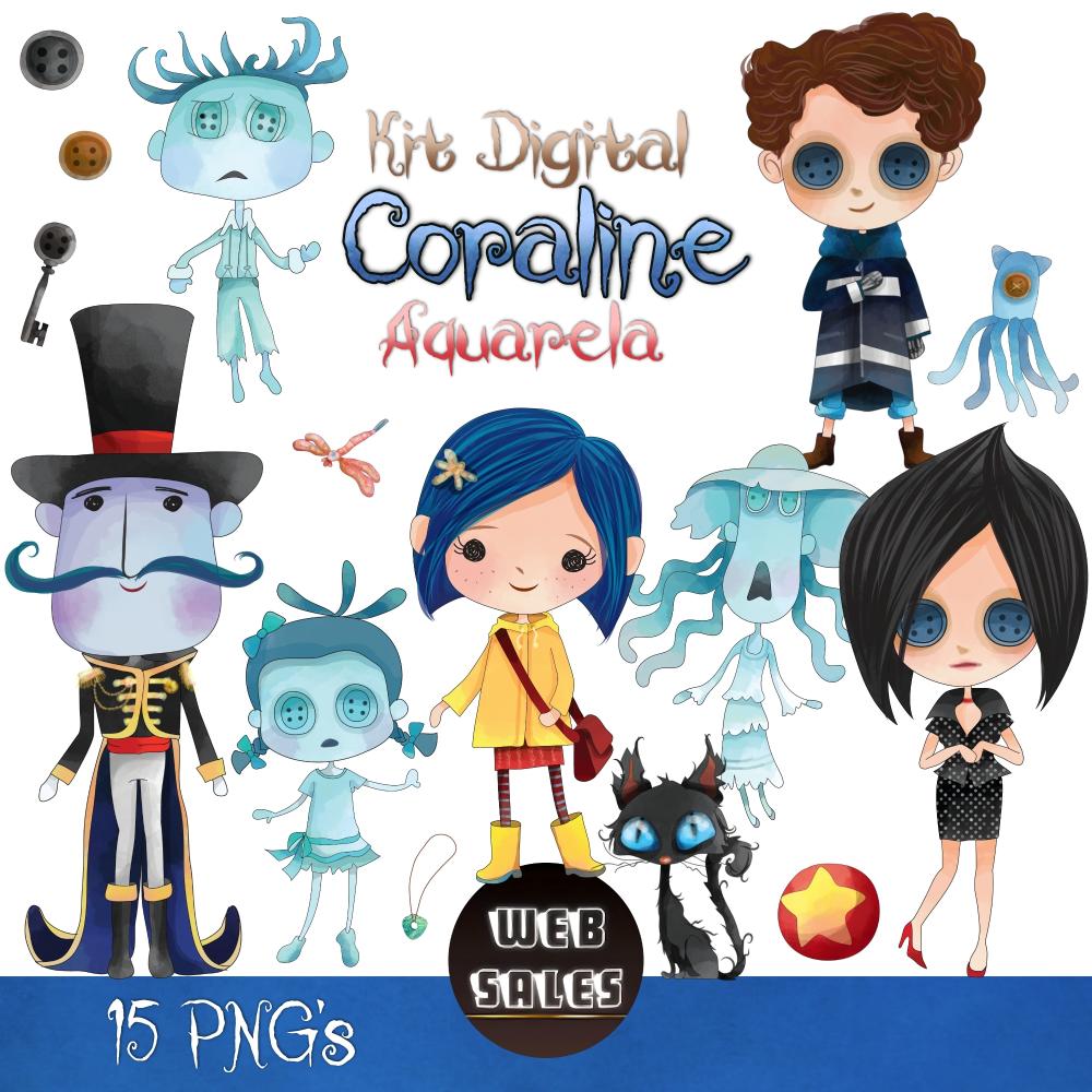 Kit Digital Coraline - Aquarela