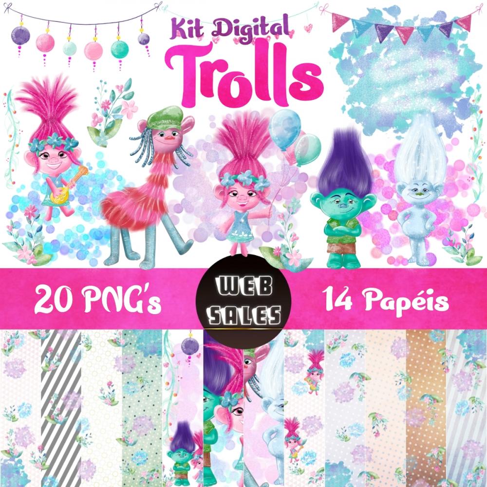 Kit Digital Trolls - Aquarela