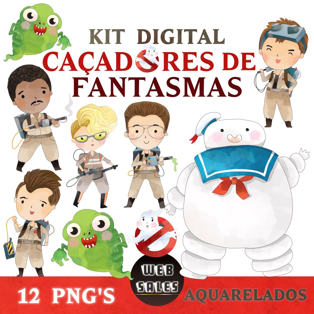 Kit Digital Caçadores de Fantasmas - Aquarela