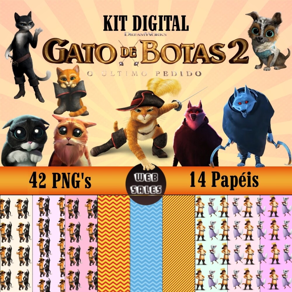 Kit Digital Gato de Botas 2