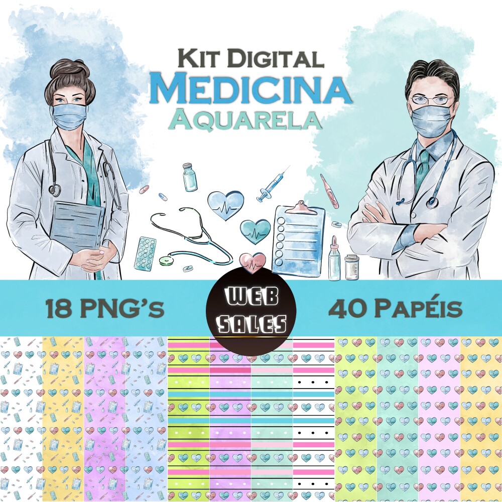 Kit Digital Medicina - Aquarela