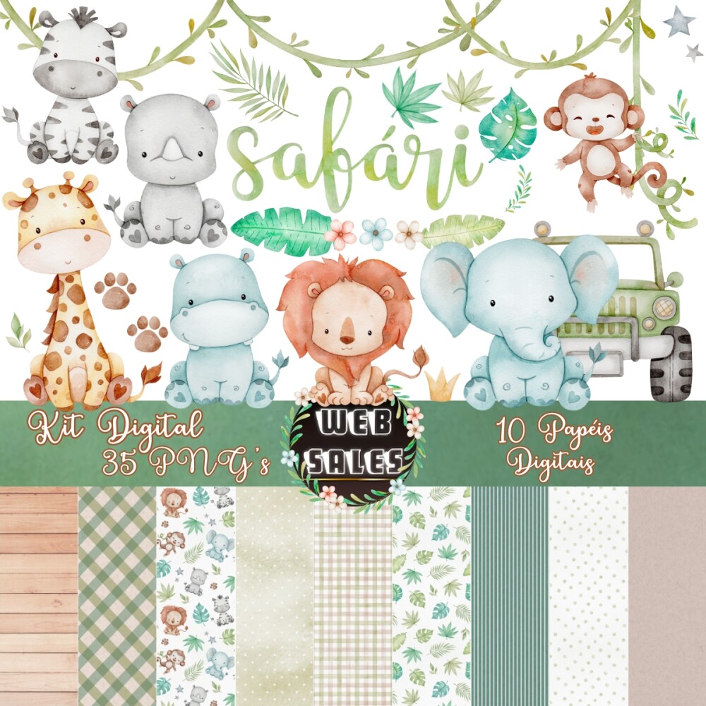 Kit Digital Safari - Aquarela